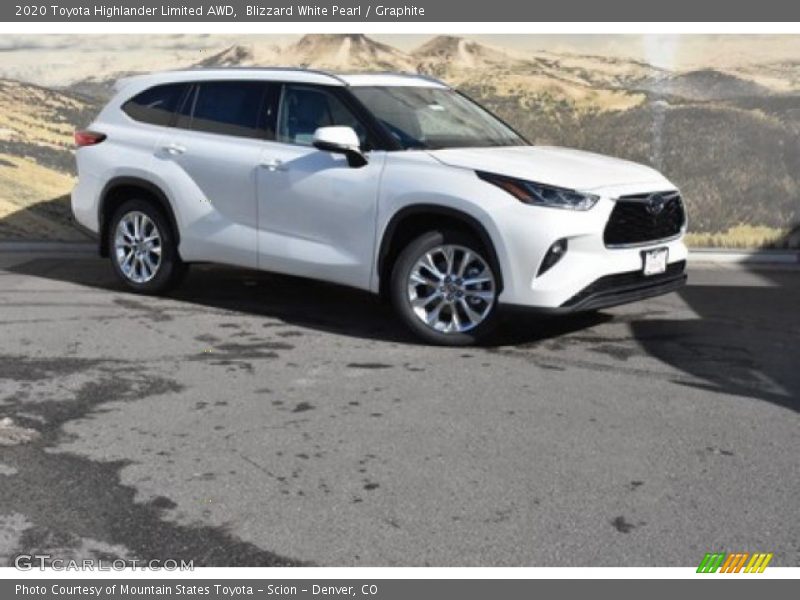 Blizzard White Pearl / Graphite 2020 Toyota Highlander Limited AWD