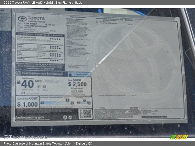 Blue Flame / Black 2020 Toyota RAV4 LE AWD Hybrid