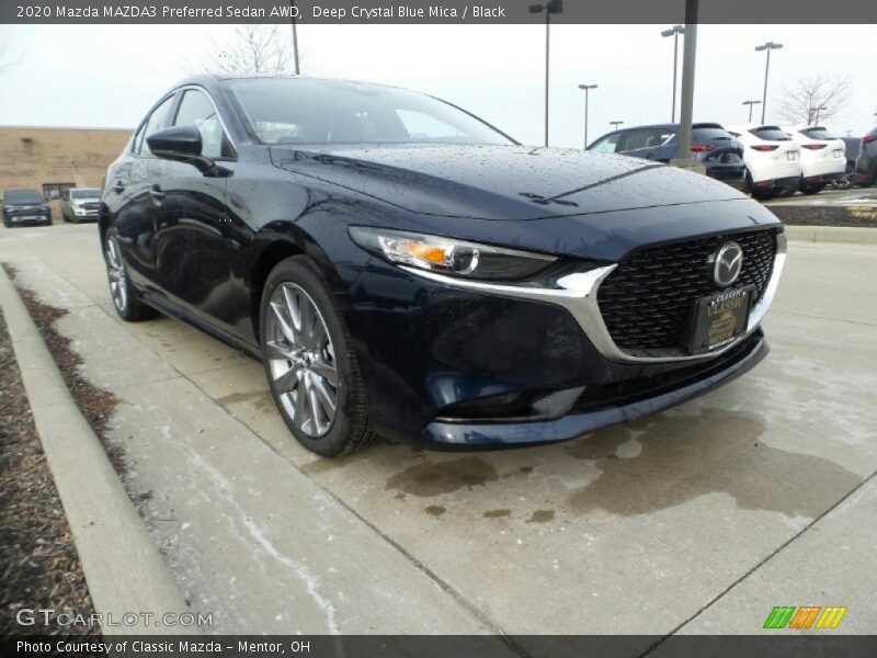 Deep Crystal Blue Mica / Black 2020 Mazda MAZDA3 Preferred Sedan AWD