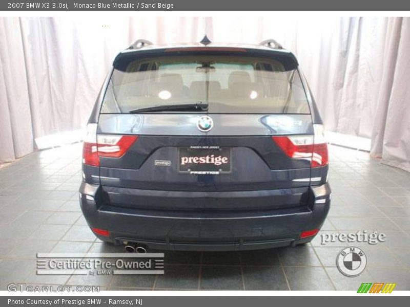Monaco Blue Metallic / Sand Beige 2007 BMW X3 3.0si