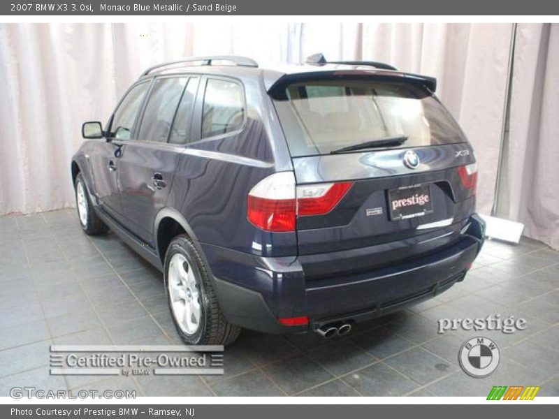 Monaco Blue Metallic / Sand Beige 2007 BMW X3 3.0si