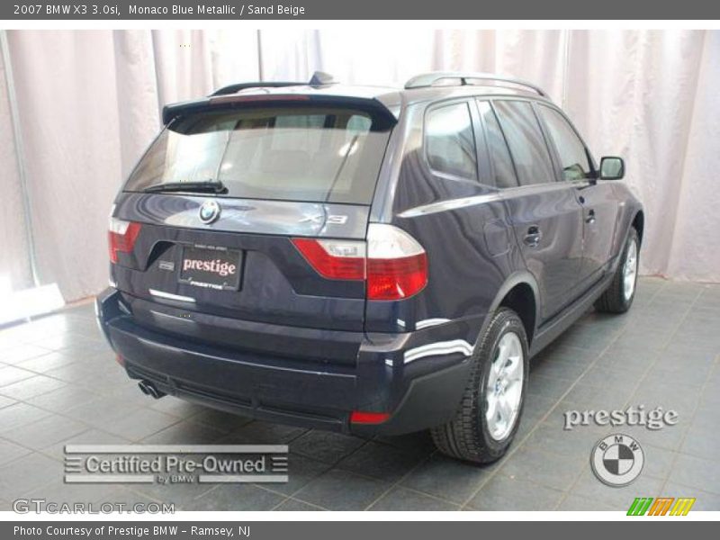 Monaco Blue Metallic / Sand Beige 2007 BMW X3 3.0si