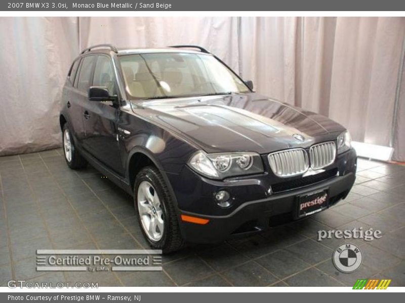 Monaco Blue Metallic / Sand Beige 2007 BMW X3 3.0si