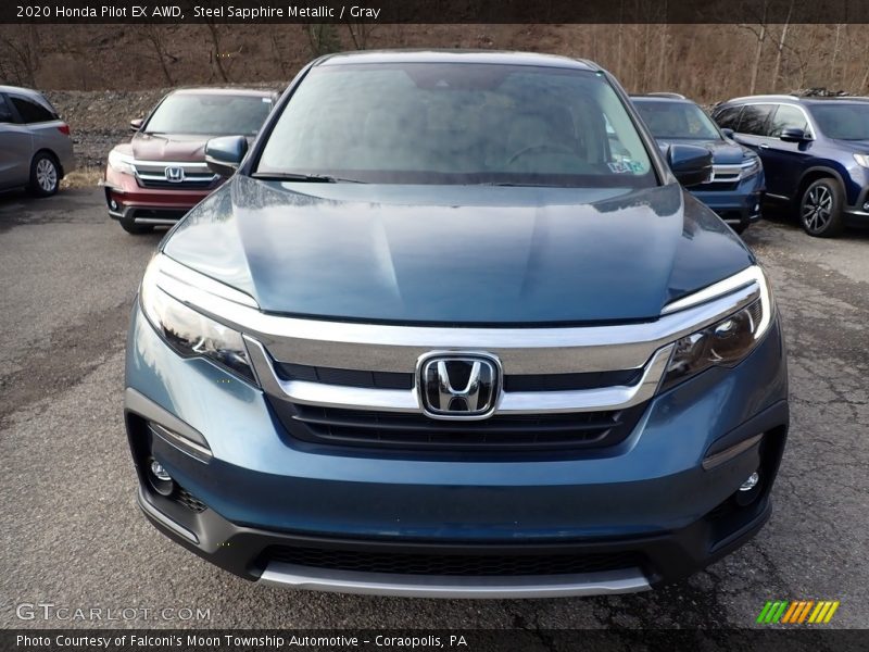 Steel Sapphire Metallic / Gray 2020 Honda Pilot EX AWD