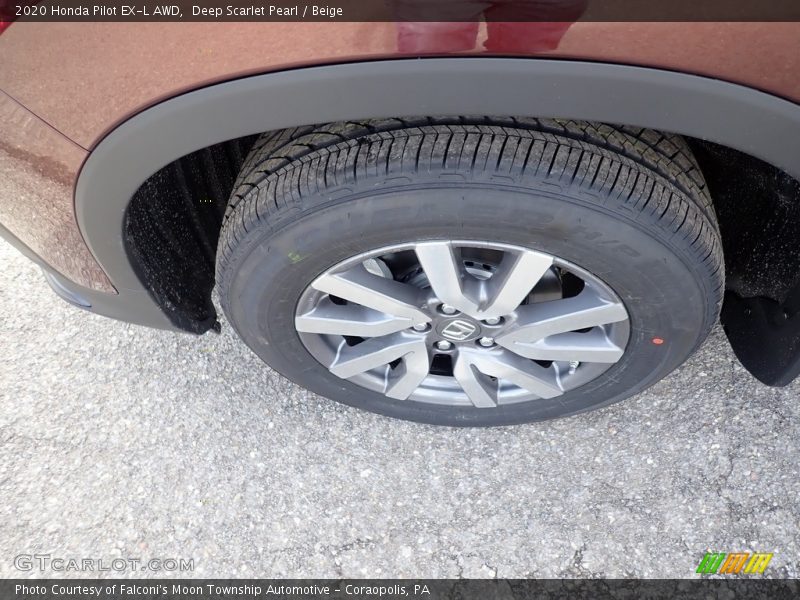 Deep Scarlet Pearl / Beige 2020 Honda Pilot EX-L AWD