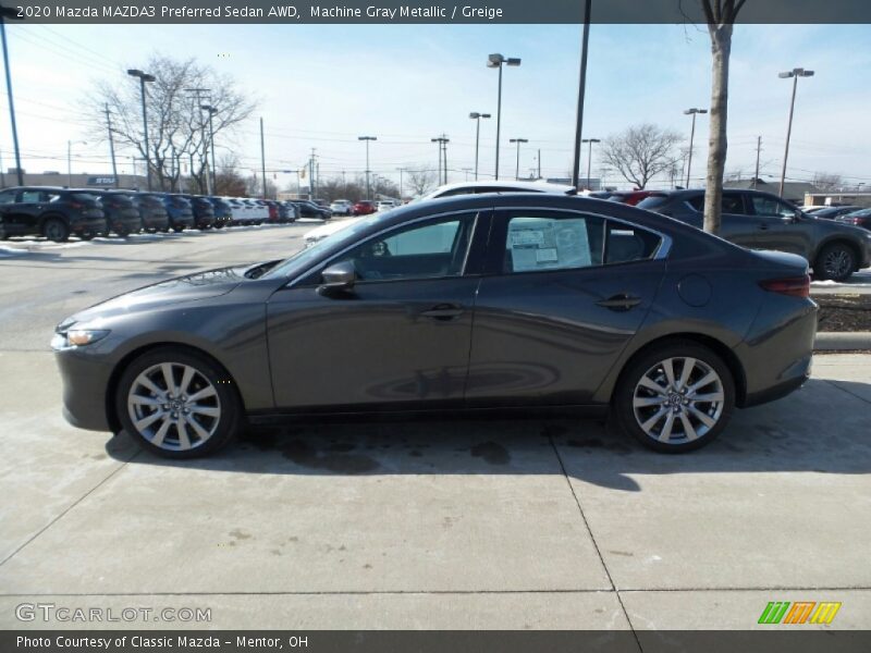 Machine Gray Metallic / Greige 2020 Mazda MAZDA3 Preferred Sedan AWD
