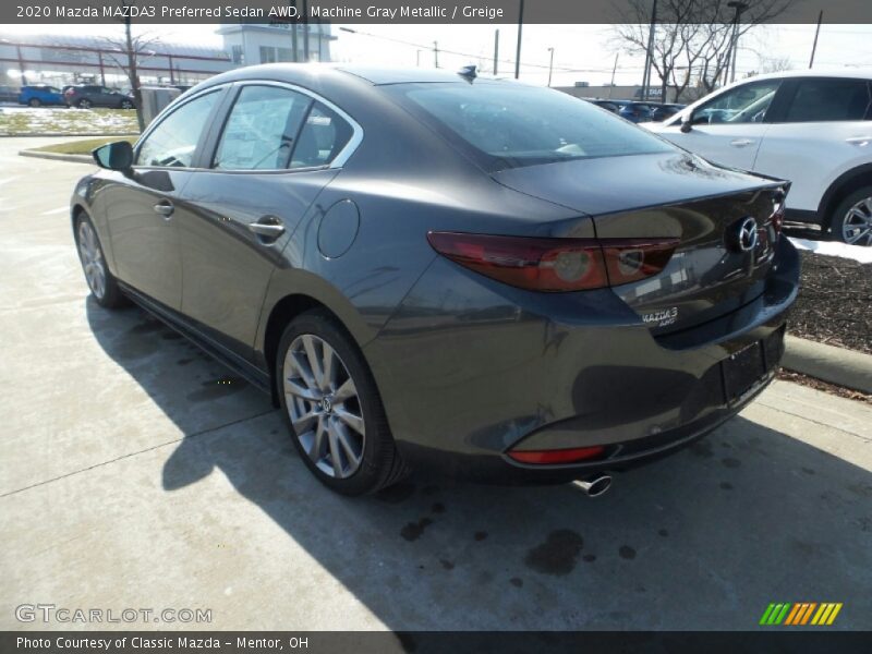 Machine Gray Metallic / Greige 2020 Mazda MAZDA3 Preferred Sedan AWD