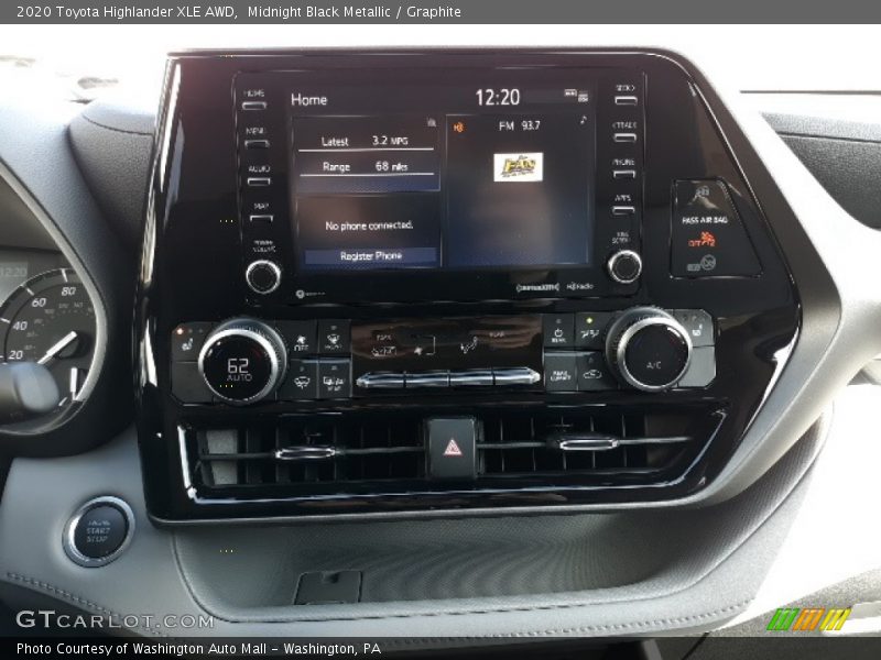 Midnight Black Metallic / Graphite 2020 Toyota Highlander XLE AWD