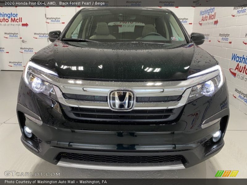 Black Forest Pearl / Beige 2020 Honda Pilot EX-L AWD