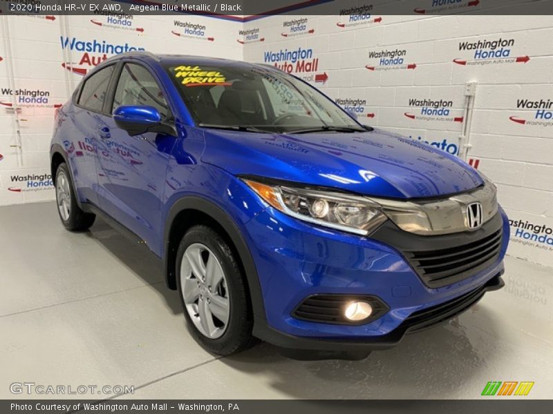 Aegean Blue Metallic / Black 2020 Honda HR-V EX AWD