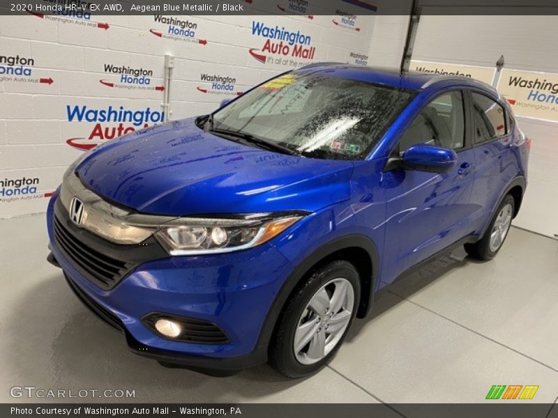 Aegean Blue Metallic / Black 2020 Honda HR-V EX AWD