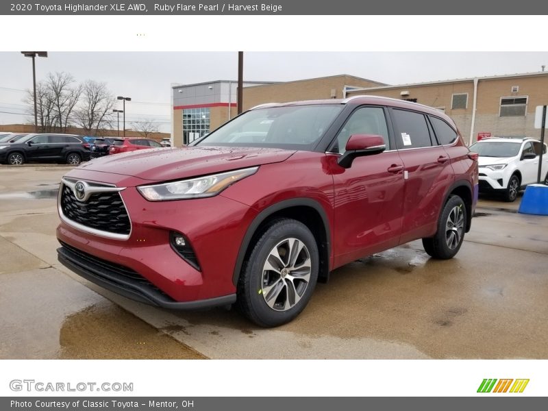 Ruby Flare Pearl / Harvest Beige 2020 Toyota Highlander XLE AWD