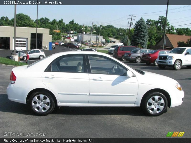 White / Beige 2008 Kia Spectra EX Sedan
