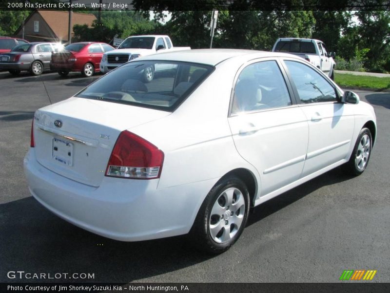 White / Beige 2008 Kia Spectra EX Sedan