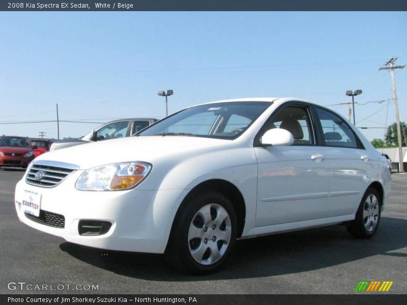 White / Beige 2008 Kia Spectra EX Sedan