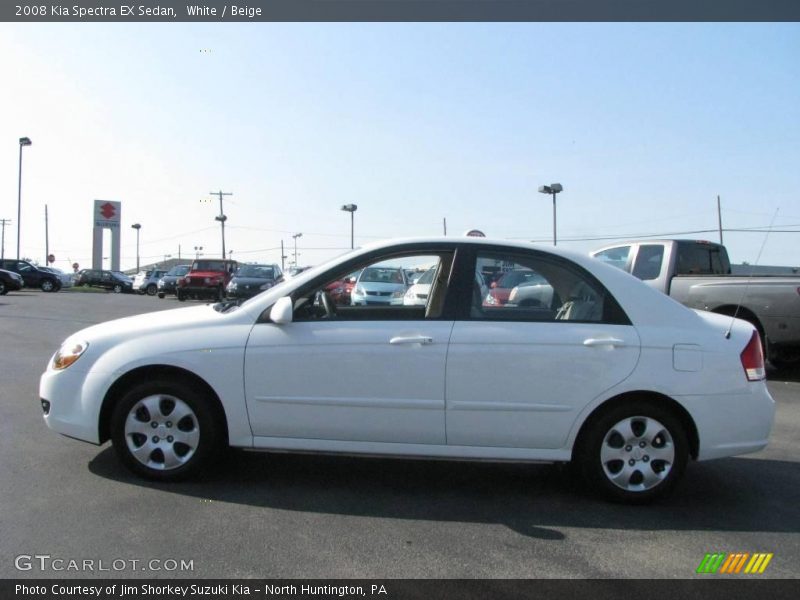 White / Beige 2008 Kia Spectra EX Sedan