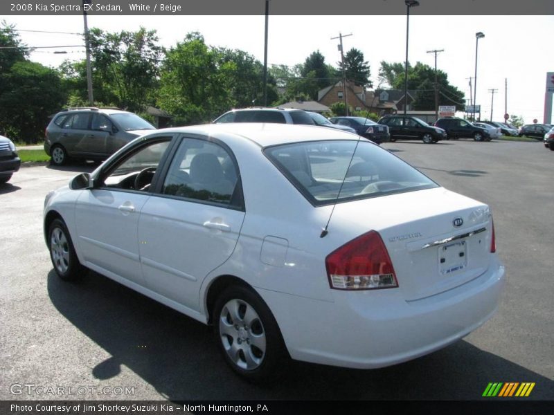 White / Beige 2008 Kia Spectra EX Sedan