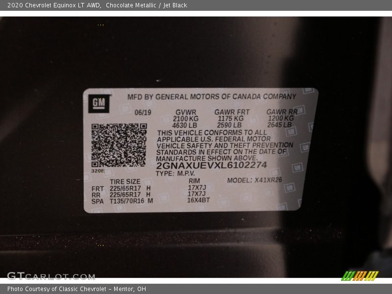 Chocolate Metallic / Jet Black 2020 Chevrolet Equinox LT AWD