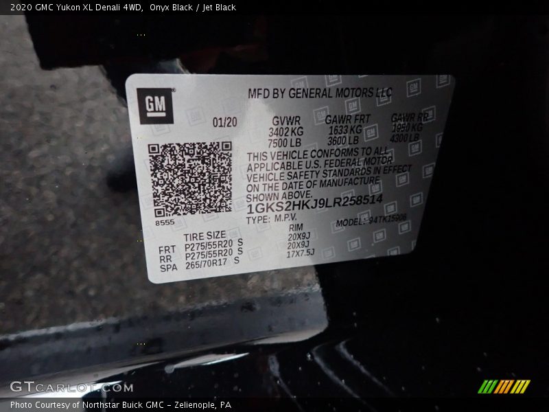 Onyx Black / Jet Black 2020 GMC Yukon XL Denali 4WD