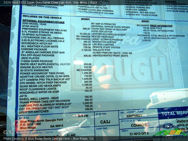Star White / Black 2020 Ford F350 Super Duty Lariat Crew Cab 4x4