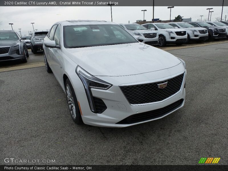 Crystal White Tricoat / Sahara Beige 2020 Cadillac CT6 Luxury AWD