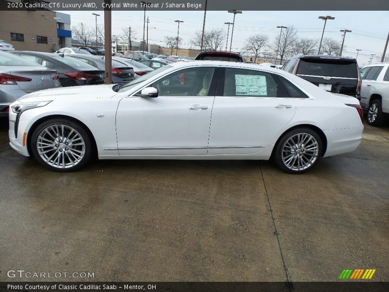 Crystal White Tricoat / Sahara Beige 2020 Cadillac CT6 Luxury AWD