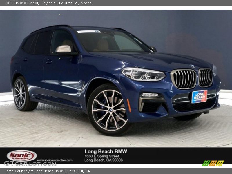Phytonic Blue Metallic / Mocha 2019 BMW X3 M40i