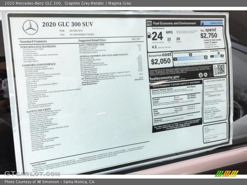 Graphite Grey Metallic / Magma Grey 2020 Mercedes-Benz GLC 300