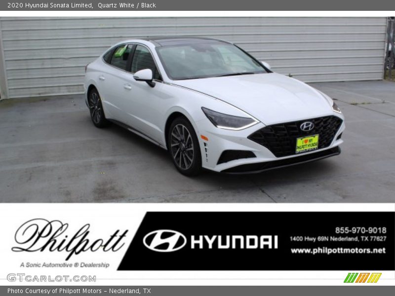 Quartz White / Black 2020 Hyundai Sonata Limited