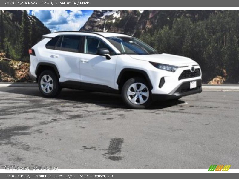 Super White / Black 2020 Toyota RAV4 LE AWD