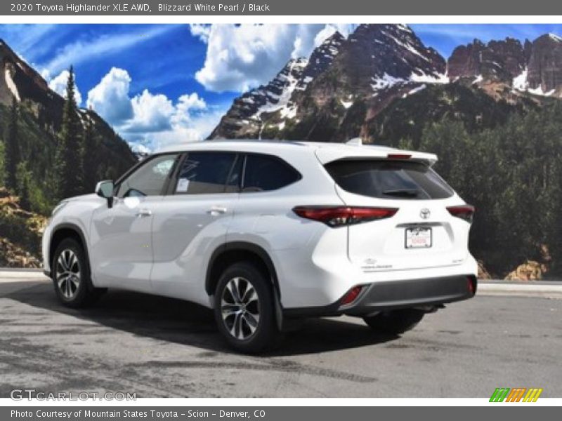 Blizzard White Pearl / Black 2020 Toyota Highlander XLE AWD