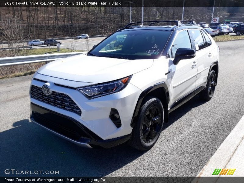 Blizzard White Pearl / Black 2020 Toyota RAV4 XSE AWD Hybrid