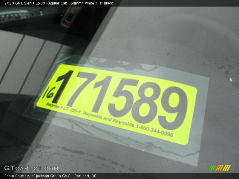 Summit White / Jet Black 2020 GMC Sierra 1500 Regular Cab