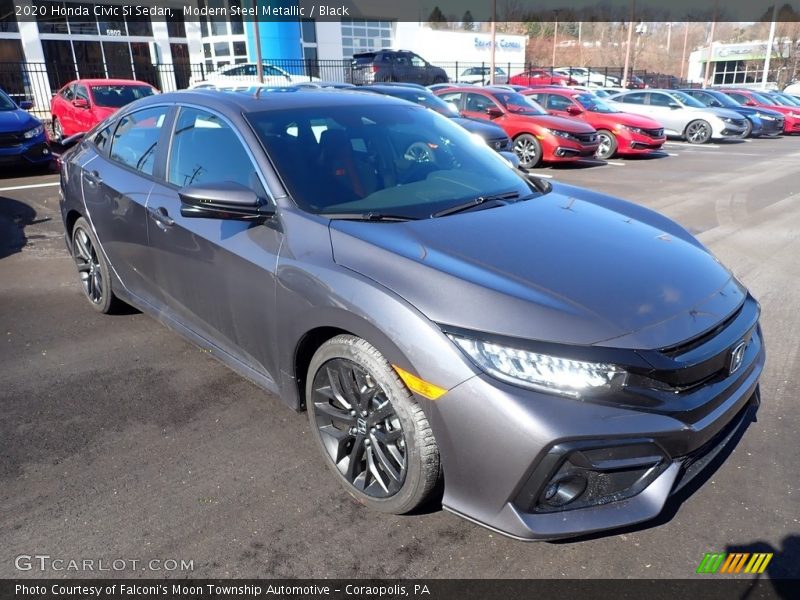 Modern Steel Metallic / Black 2020 Honda Civic Si Sedan