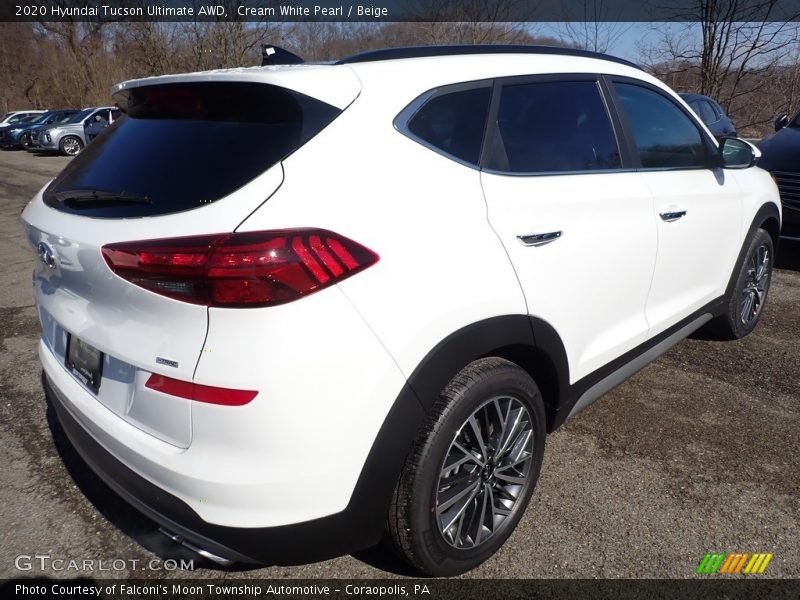 Cream White Pearl / Beige 2020 Hyundai Tucson Ultimate AWD