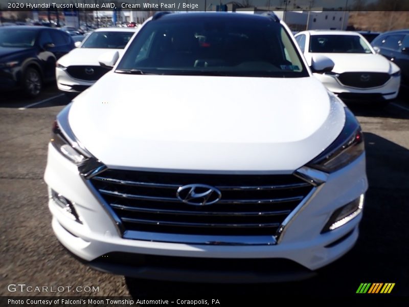 Cream White Pearl / Beige 2020 Hyundai Tucson Ultimate AWD