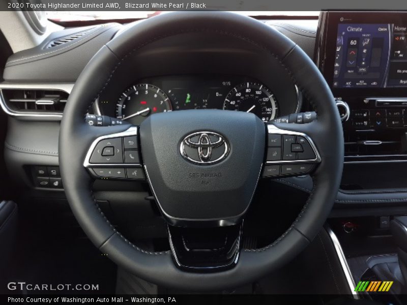 Blizzard White Pearl / Black 2020 Toyota Highlander Limited AWD