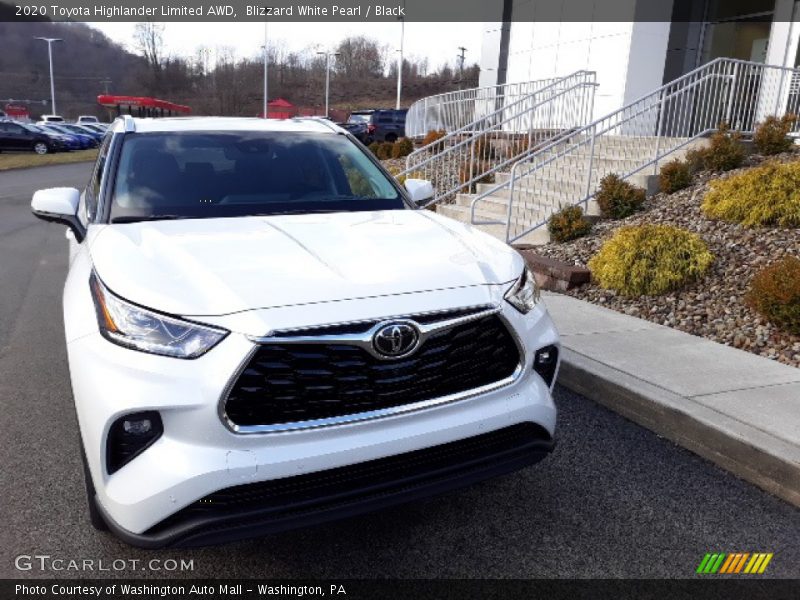 Blizzard White Pearl / Black 2020 Toyota Highlander Limited AWD