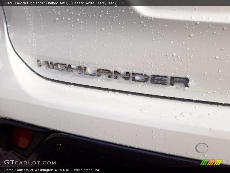 Blizzard White Pearl / Black 2020 Toyota Highlander Limited AWD