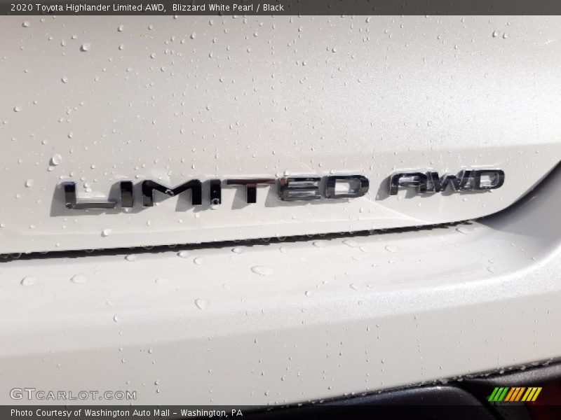 Blizzard White Pearl / Black 2020 Toyota Highlander Limited AWD