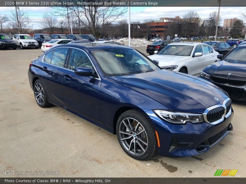 Mediterranean Blue Metallic / Canberra Beige 2020 BMW 3 Series 330i xDrive Sedan
