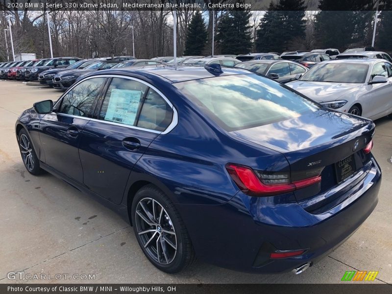 Mediterranean Blue Metallic / Canberra Beige 2020 BMW 3 Series 330i xDrive Sedan