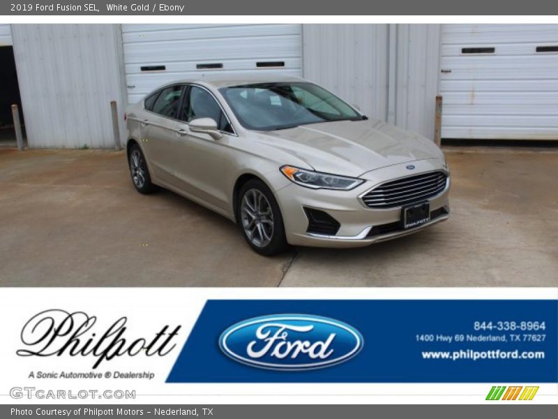 White Gold / Ebony 2019 Ford Fusion SEL