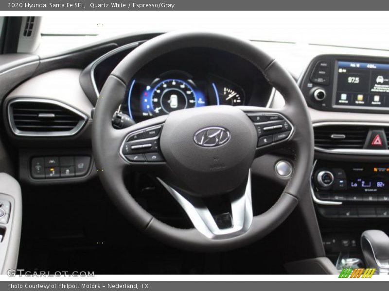 Quartz White / Espresso/Gray 2020 Hyundai Santa Fe SEL