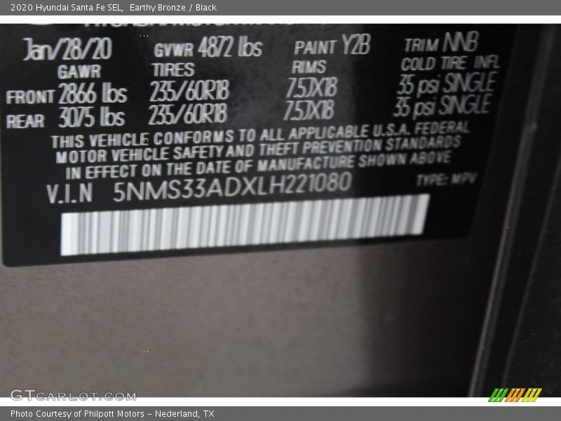 Earthy Bronze / Black 2020 Hyundai Santa Fe SEL
