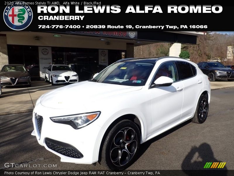 Alfa White / Black/Red 2020 Alfa Romeo Stelvio TI AWD