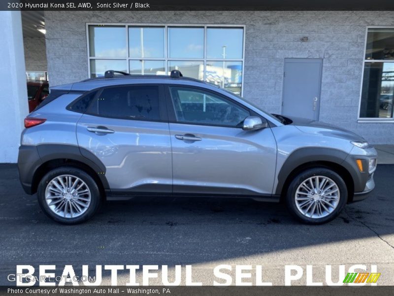 Sonic Silver / Black 2020 Hyundai Kona SEL AWD