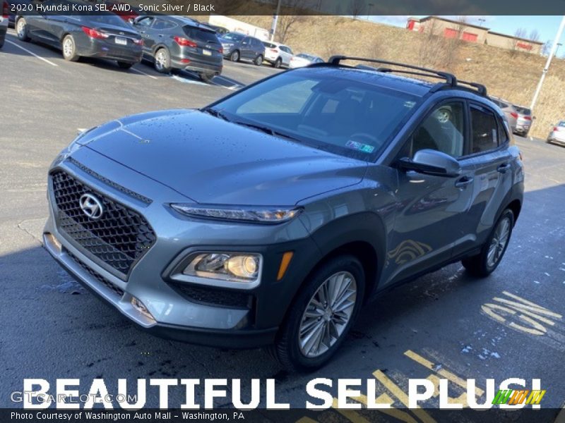 Sonic Silver / Black 2020 Hyundai Kona SEL AWD