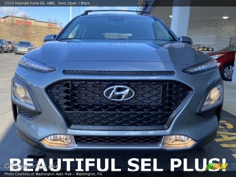 Sonic Silver / Black 2020 Hyundai Kona SEL AWD