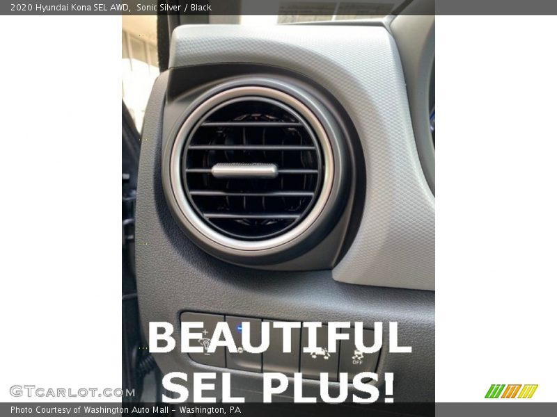 Sonic Silver / Black 2020 Hyundai Kona SEL AWD